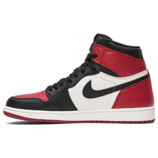 Jordans 1 Retro High OG Bred Toe555088 610 Schwarz/Weiß-Sportrot-Kieferngrün Jordan Damen/Herren