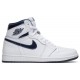 Jordans 1 Retro High OG 'Metallic Navy'
 555088 106 Weiß/Schwarz/Helles Rauchgrau/Sportrot Jordan Damen/Herren