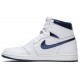 Jordans 1 Retro High OG 'Metallic Navy'
 555088 106 Weiß/Schwarz/Helles Rauchgrau/Sportrot Jordan Damen/Herren