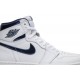 Jordans 1 Retro High OG Metallic Navy
 555088 106 Weiß/Schwarz/Helles Rauchgrau/Sportrot Jordan Damen/Herren