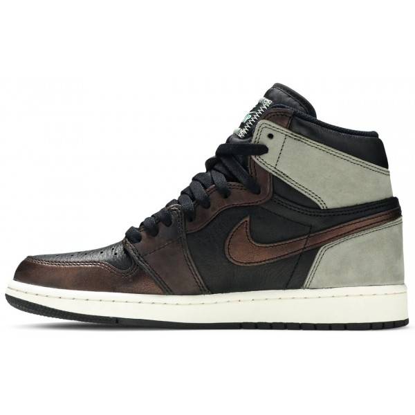 Jordans 1 Retro High OG Patina
 555088 033 Schwarz/Schwarz-Metallic Gold-Weiß Jordan Damen/Herren