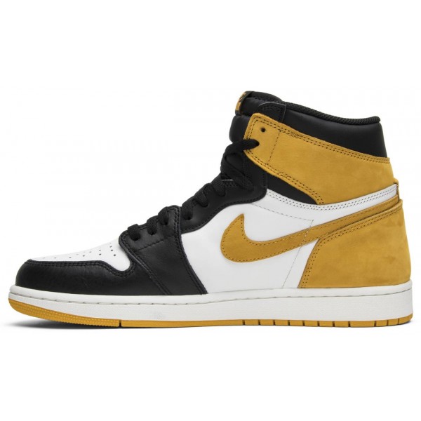 Jordans 1 Retro High OG Yellow Ochre
 555088 109 Weiß/Fichte Aura/Fichte Aura Jordan Damen/Herren