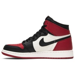 Jordans 1 Retro High OG BG 'Bred Toe'
 575441 610 Schwarz/Metallic Silber/Weiß Jordan Damen/Herren