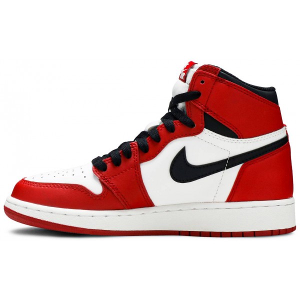 Jordans 1 Retro High OG GS Chicago 2015
 575441 101 Weiß/Schwarz-Rot Jordan Damen/Herren