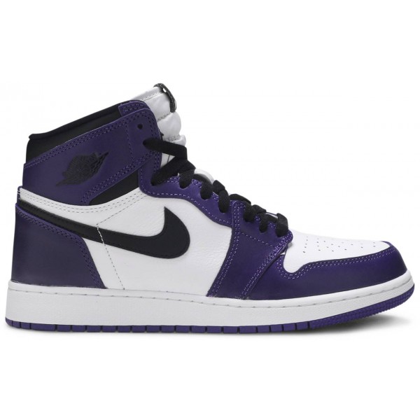 Jordans 1 Retro High OG GS 'Court Purple 2.0'
 575441 500 Weiß/Segel/Uni Rot/Schwarz Jordan Damen/Herren