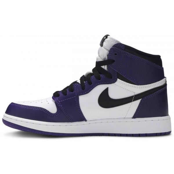 Jordans 1 Retro High OG GS Court Purple 2.0
 575441 500 Weiß/Segel/Uni Rot/Schwarz Jordan Damen/Herren