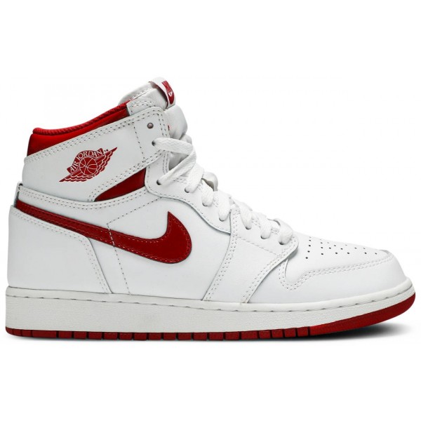 Jordans 1 Retro High OG GS Metallic Red
 575441 103 Chrom/Weiß/Turbogrün/Schwarz Jordan Damen/Herren