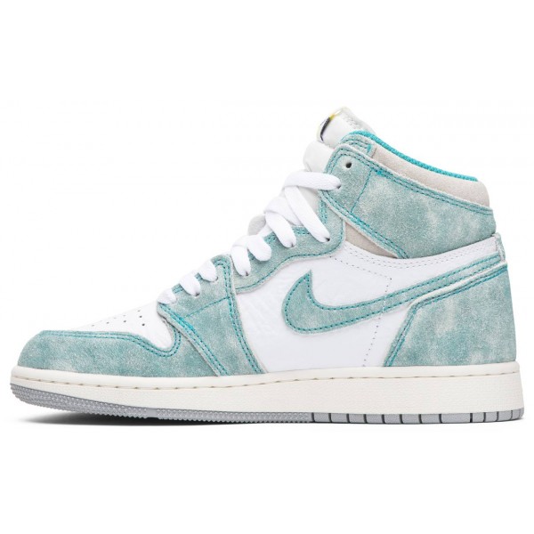 Jordans 1 Retro High OG GS Turbo Green
 575441 311 Weiß/Rostrosa-Schwarz Jordan Damen/Herren