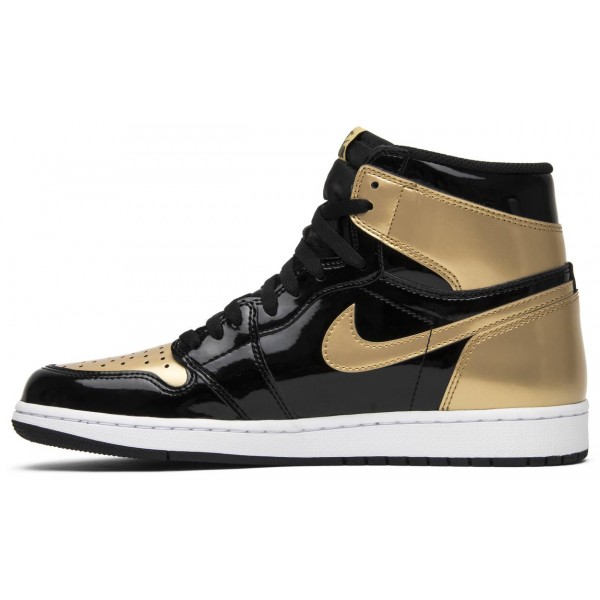 Jordans 1 Retro High OG NRG Gold Toe
 861428 007 Schwarz/Weiß/Helles Rauchgrau Jordan Damen/Herren