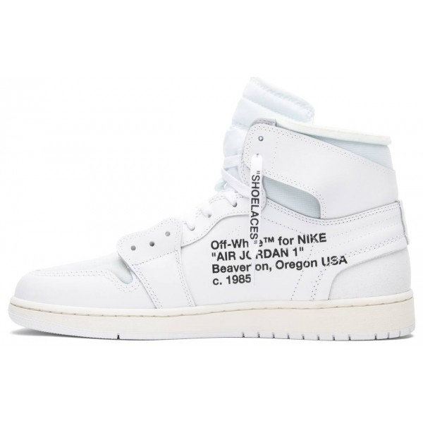 Off-White x Jordans 1 Retro High OG White 2018
 AQ0818 100 Gericht Lila/Schwarz/Weiß Jordan Damen/Herren