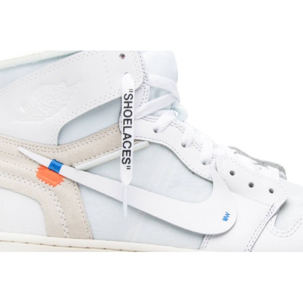 Off-White x Jordans 1 Retro High OG White 2018
 AQ0818 100 Gericht Lila/Schwarz/Weiß Jordan Damen/Herren