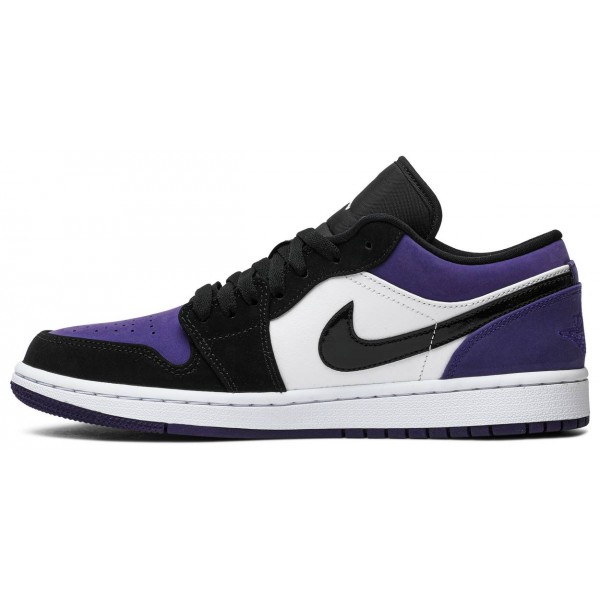 Jordans 1 Low Court Purple553558 500 Segel/heller Knochen/College-Grau/Schwarz Jordan Damen/Herren