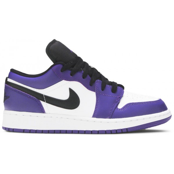 Jordans 1 Low GS 'Court Purple'
 553560 500 Weiß/Universitätsblau/Obsidian Jordan Damen/Herren