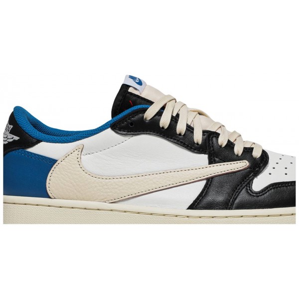 Fragment Design x Travis Scott x Jordans 1 Retro Low"DM7866 140 Weiß/Gerichtslila/Schwarz Jordan Damen/Herren