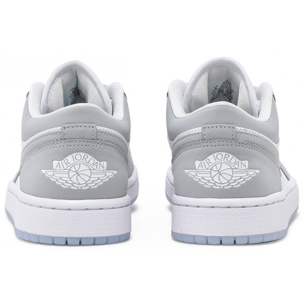 Jordans 1 Low White Wolf GreyDC0774 105 Weiß/Weiß/Habanerorot Jordan Damen