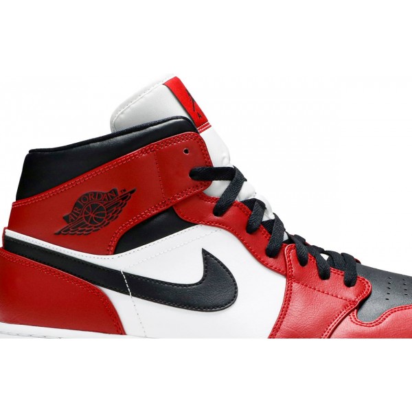 Jordans 1 Mid Chicago Black Toe554724 069 Weiß/Mitternachtsmarine/Metallic-Silber Jordan Damen/Herren