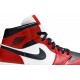 Jordans 1 Mid 'Chicago Black Toe'554724 069 Weiß/Mitternachtsmarine/Metallic-Silber Jordan Damen/Herren