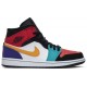 Jordans 1 Mid 'Multi-Color'
 554724 125 Weiß/Track Red/Deep Sapphire Blue/Laser Orange/Schwarz Jordan Damen/Herren