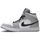 Jordans 1 Mid Smoke Grey554724 092 Helles Rauchgrau/Weiß/Sportrot Jordan Damen/Herren