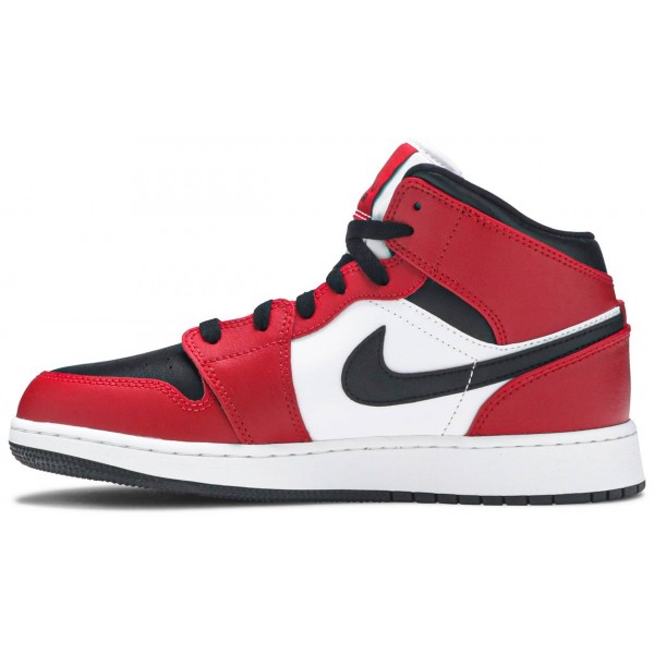 Jordans 1 Mid GS Chicago Black Toe
 554725 069 Schwarz/Blasse Vanille/Seestern Jordan Damen/Herren