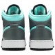 Jordans 1 Mid GS Grey Aqua
 554725 063 Weiß/Schwarz/Light Solar Flare Heather/Hyper Royal Jordan Damen/Herren