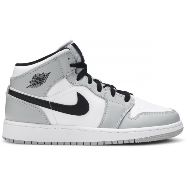 Jordans 1 Mid GS 'Light Smoke Grey'
 554725 092 Schwarz/Schwarz/Tomatillo/Rage Green Jordan Damen/Herren