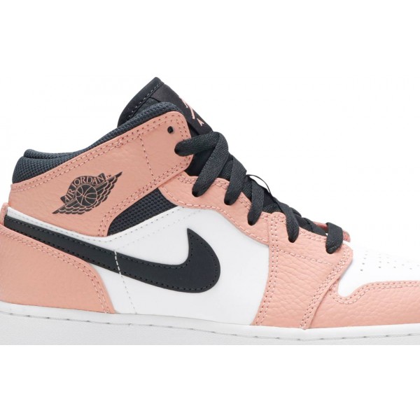 Jordans 1 Mid GS 'Pink Quartz'
 555112 603 Musselin/Unirot/Royal/Taxi/Schwarz Jordan Damen/Herren