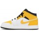 Jordans 1 Mid GS 'University Gold'
 554725 170 Weiß/Helles Rauchgrau/Kieferngrün Jordan Damen/Herren