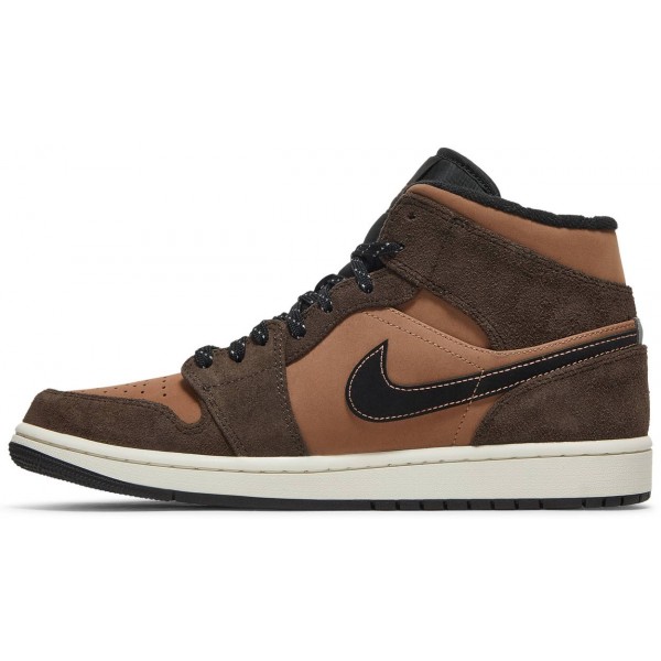 Jordans 1 Mid SE 'Dark Chocolate'DC7294 200 Schwarz/Gym Rot-Dunkelgrau-Weiß Jordan Damen/Herren