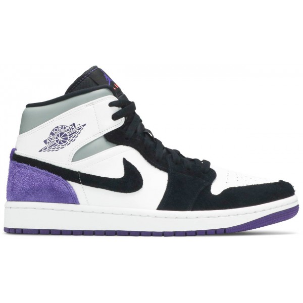 Jordans 1 Mid SE 'Varsity Purple'852542 105 Weiß/Schwarz/Racer Blau Jordan Damen/Herren