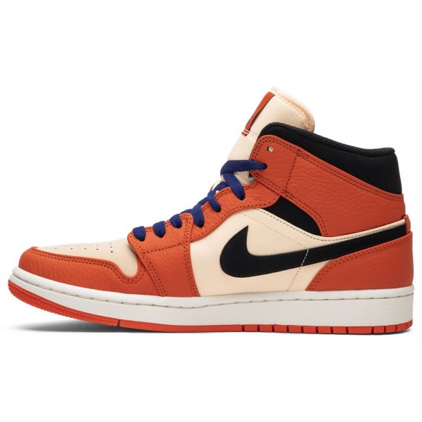 Jordans 1 Retro Mid SE Team Orange
 852542 800 Schwarz/Uni Royal-Weiß Jordan Damen/Herren