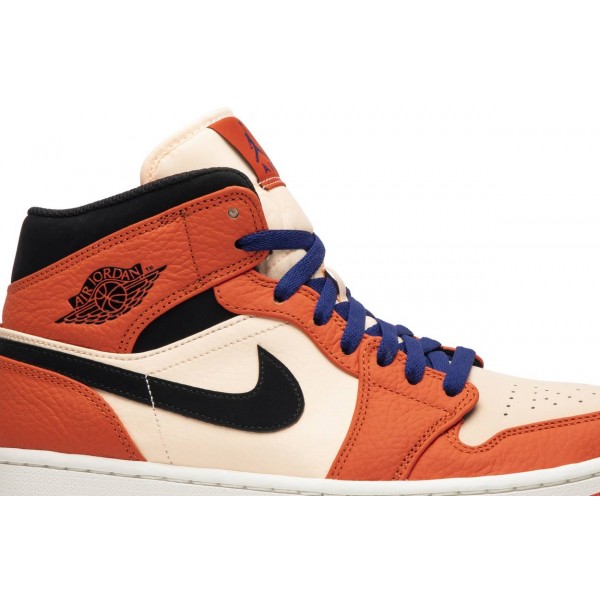 Jordans 1 Retro Mid SE Team Orange
 852542 800 Schwarz/Uni Royal-Weiß Jordan Damen/Herren