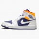 Jordans 1 Mid Royal Blue Laser Orange Damen/Herren 554724-131 Sportschuhe