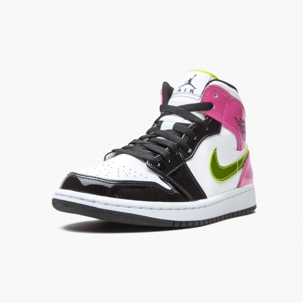 Jordans 1 Mid White Black Cyber Pink  Herren CZ9834-100 Sportschuhe