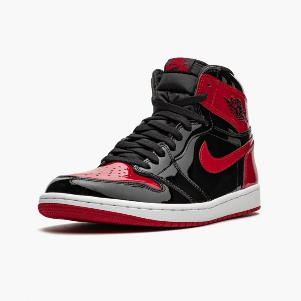 Jordans 1 Retro High OG Patent Bred Red Herren 555088-063 Sportschuhe