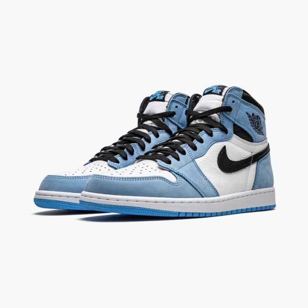 Jordans 1 Retro High White University Blue Black Herren 555088-134 Sportschuhe