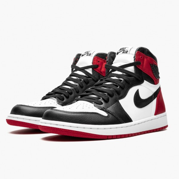 Jordans 1 High OG Satin Black Toe Damen/Herren CD0461-016 Sportschuhe