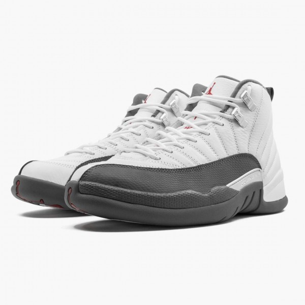 Jordans 12 Retro White Dark Grey   Herren 130690-160 Sportschuhe