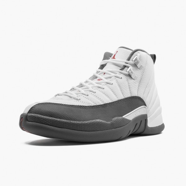 Jordans 12 Retro White Dark Grey   Herren 130690-160 Sportschuhe