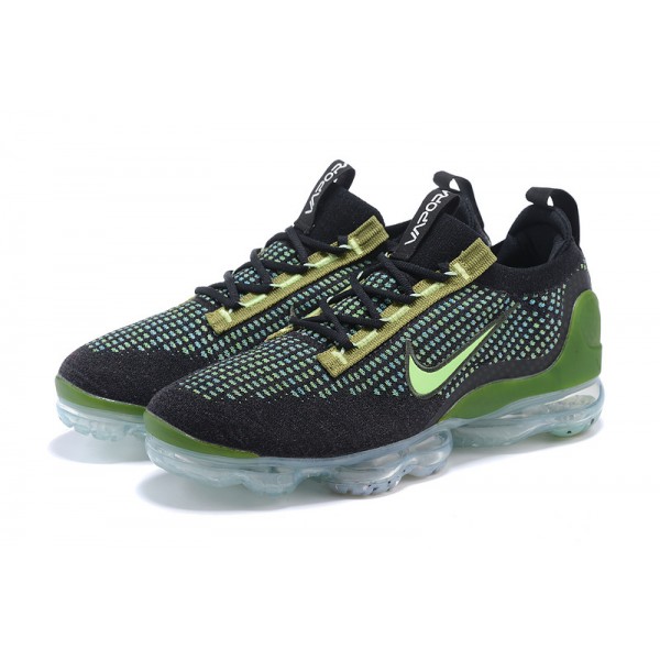 Nike Air VaporMax 2021 Flyknit Damen/Herren Schwarz Grün DQ7640-001 Sportschuhe