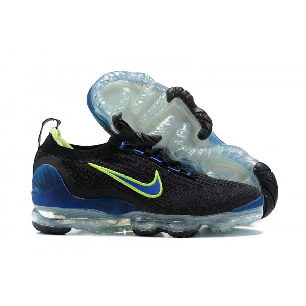 Nike Air VaporMax 2021 Flyknit Damen/Herren Schwarz Grün and Blau Sportschuhe