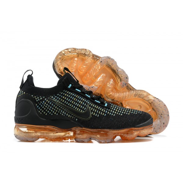 Nike Air VaporMax 2021 Flyknit Damen/Herren Schwarz Orange Sportschuhe