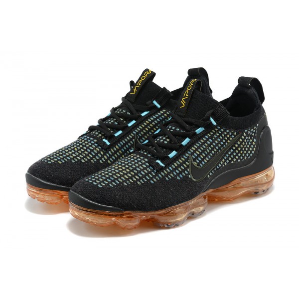 Nike Air VaporMax 2021 Flyknit Damen/Herren Schwarz Orange Sportschuhe