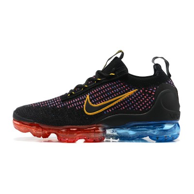 Nike Air VaporMax 2021 Flyknit Damen/Herren Schwarz Rot and Blau Sportschuhe