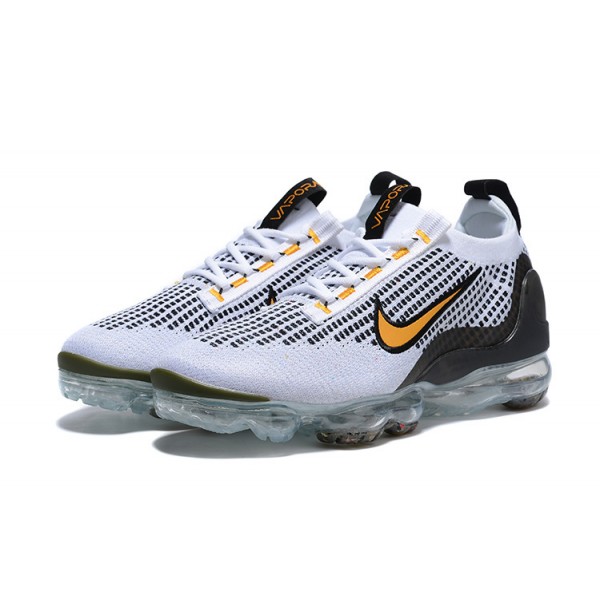 Nike Air VaporMax 2021 Flyknit Damen/Herren Weiß Gelb and Schwarz Sportschuhe