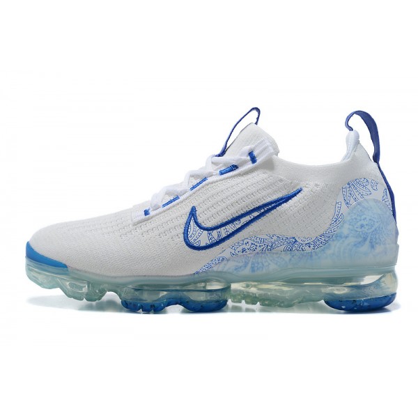 Nike Air VaporMax 2021 Flyknit Damen/Herren Weiß and Blau Sportschuhe