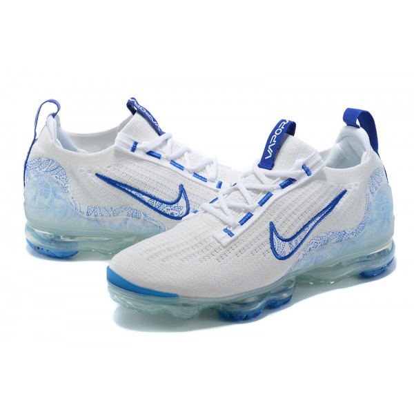 Nike Air VaporMax 2021 Flyknit Damen/Herren Weiß and Blau Sportschuhe