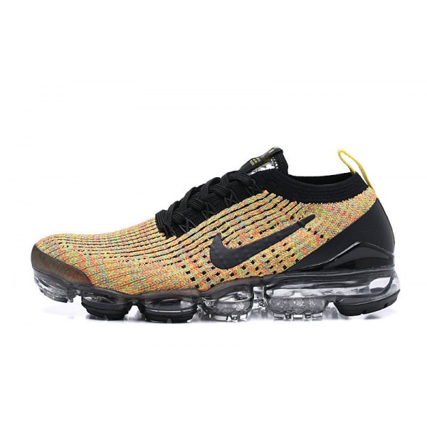 Nike Air VaporMax Flyknit 3 Damen/Herren Schwarz Gelb Sportschuhe  AJ6900-006