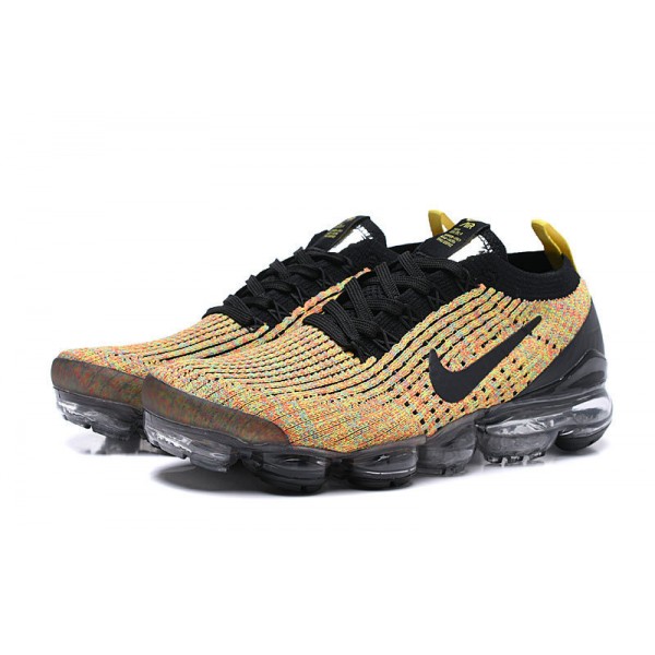 Nike Air VaporMax Flyknit 3 Damen/Herren Schwarz Gelb Sportschuhe  AJ6900-006