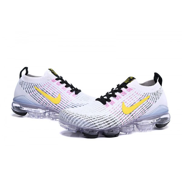 Nike Air VaporMax Flyknit 3 Damen/Herren Weiß Gelb Sportschuhe AJ6900-103